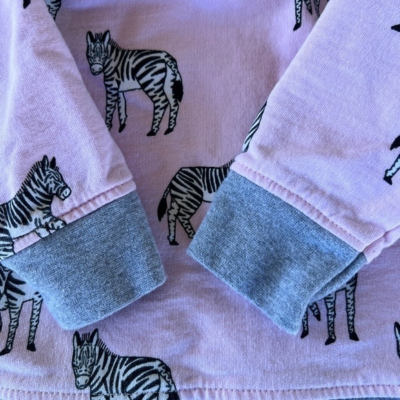 Monica + Andy Organic Cotton Zebra Print Double Ruffle Sweatshirt 12-18 Months - Picture 5 of 7